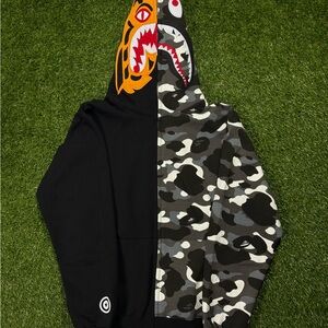 BAPE City Camo Tiger Shark Full Zip Hoodie Black SS25